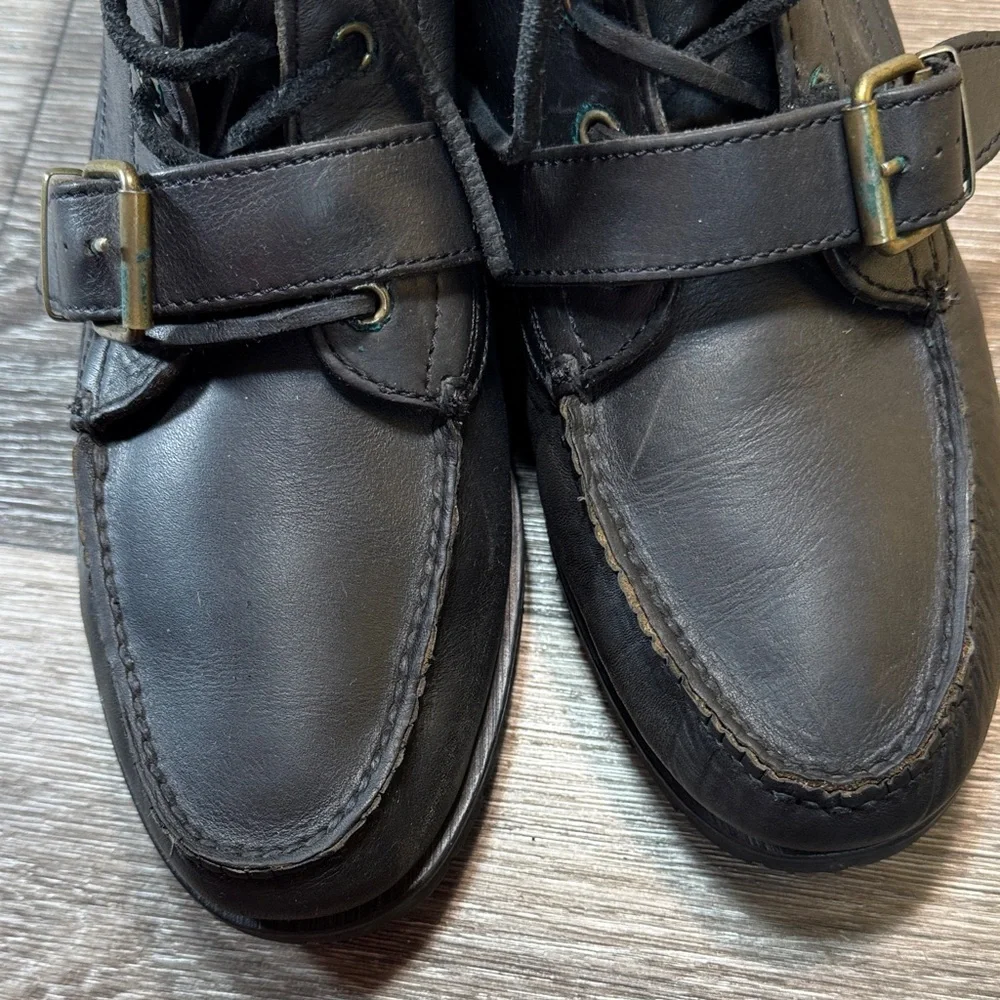 Polo Ralph Lauren vintage Black Leather Men's Boots size 11 (s131)